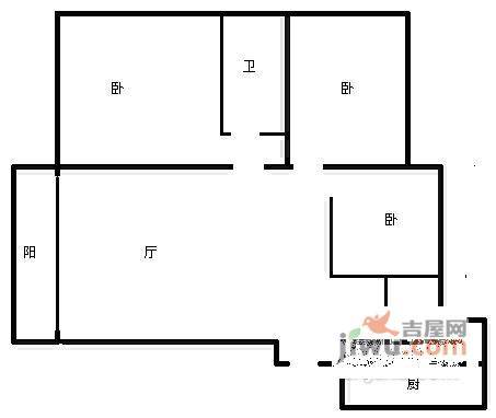 洋河南滨花园3室2厅2卫113㎡户型图