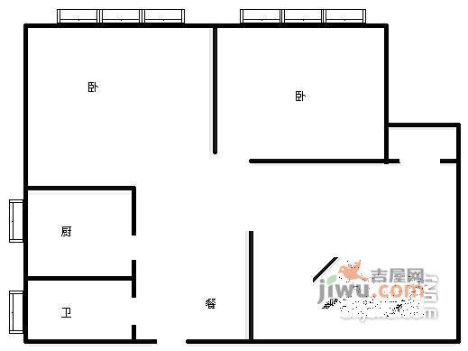 洋河南滨花园2室2厅1卫96㎡户型图