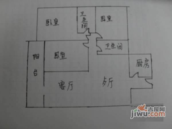 光宇阳光地中海3室2厅1卫100㎡户型图