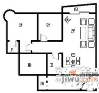 光宇阳光地中海3室1厅1卫户型图