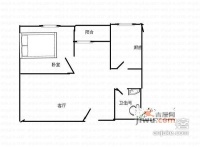 好利来上岛郦舍1室1厅1卫53㎡户型图