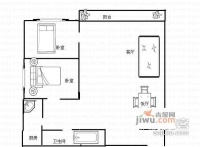 珠江花园2室2厅1卫100㎡户型图