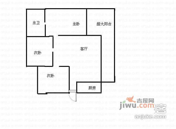 骏逸江南3室2厅1卫户型图