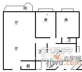 城市印象绿湾相国苑3室2厅1卫115㎡户型图