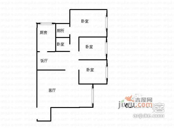 碚峡路小区3室2厅2卫130㎡户型图