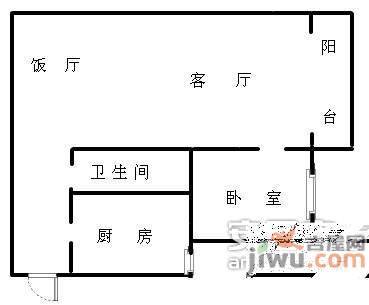 碚峡路小区1室1厅1卫56㎡户型图