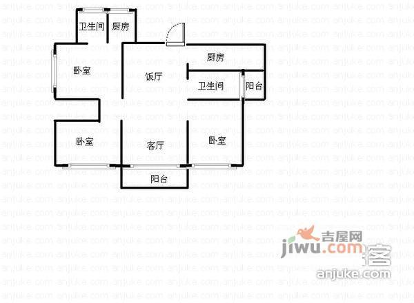 金阳易城国际3室2厅2卫110㎡户型图