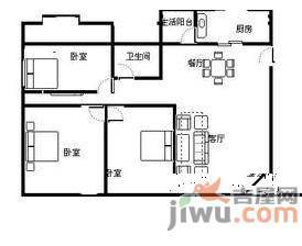 安信家园3室2厅1卫100㎡户型图