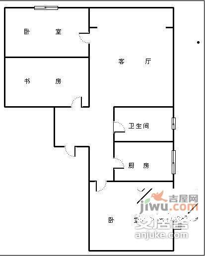 安信家园3室1厅1卫91㎡户型图