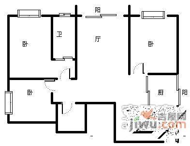 安信家园3室2厅2卫117㎡户型图