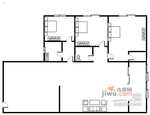 安信家园3室2厅2卫117㎡户型图