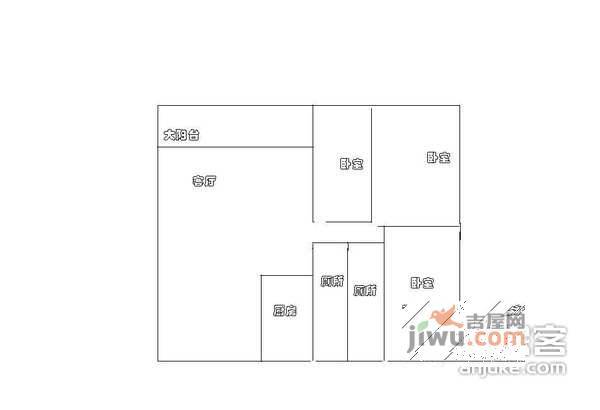 开发区小区3室2厅2卫142㎡户型图