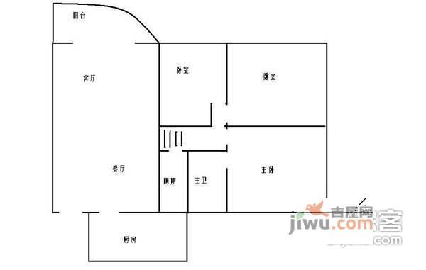 开发区小区3室2厅2卫142㎡户型图