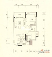 中凯翠海朗园2室2厅2卫89㎡户型图