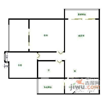 东原檀香山2室2厅1卫93㎡户型图