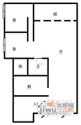 东原檀香山2室2厅1卫93㎡户型图