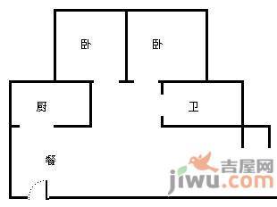 天龙广场2室2厅1卫91㎡户型图