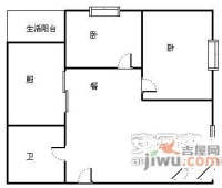 城市领地2室2厅1卫84㎡户型图