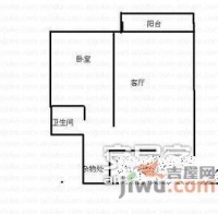江南水乡1室1厅1卫55㎡户型图