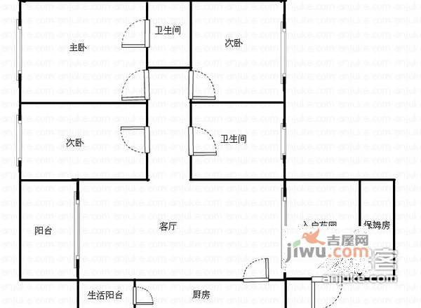 同创奥韵4室2厅2卫154㎡户型图