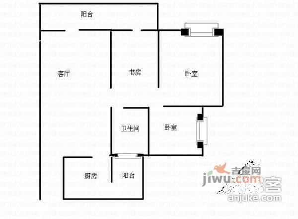 祺山品阁3室2厅1卫186㎡户型图