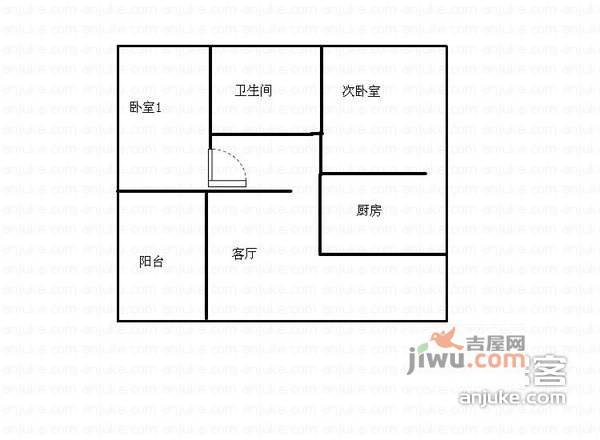 国瑞城新一期2室2厅2卫106㎡户型图