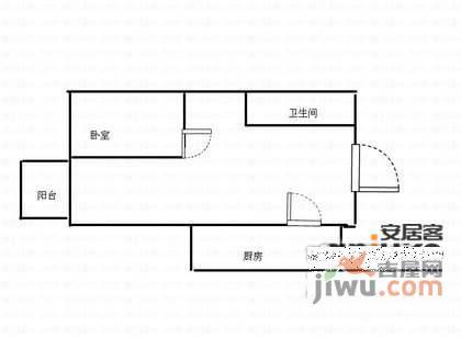 国瑞城新一期1室1厅1卫56㎡户型图