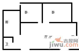 四海花园2室2厅2卫90㎡户型图