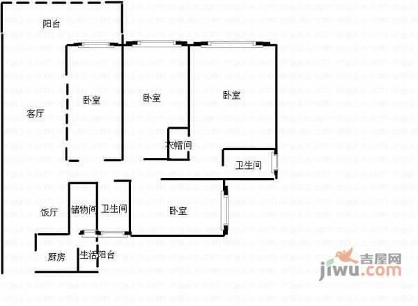 海宇状元府第4室2厅2卫162㎡户型图