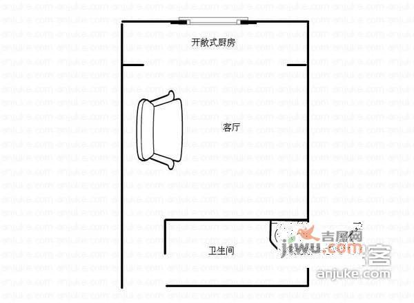 和旭QQ时代2室1厅1卫35㎡户型图