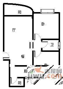 枫桥水郡2室2厅1卫92㎡户型图