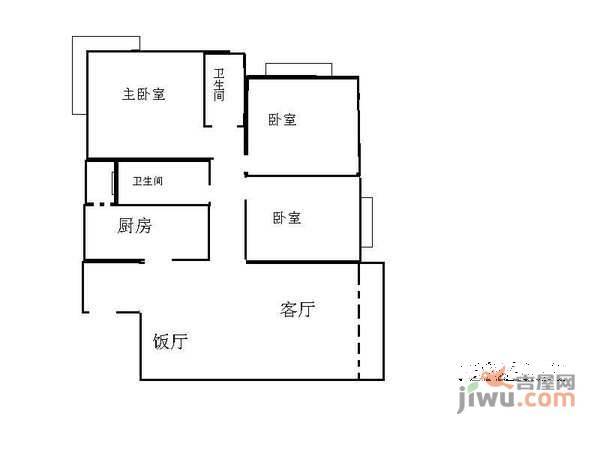 一城龙洲东区3室2厅2卫139㎡户型图