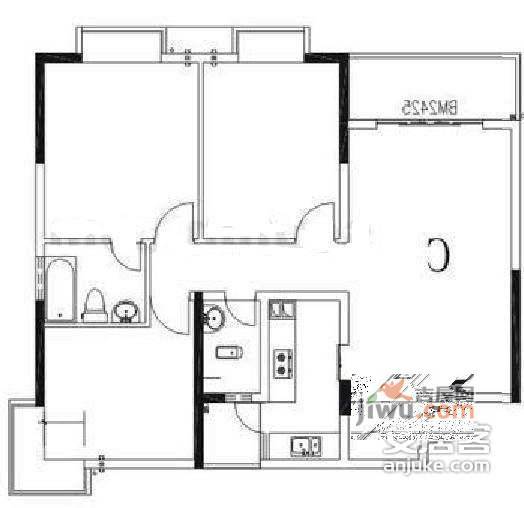 一城龙洲东区3室2厅2卫139㎡户型图