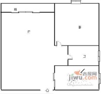 一城龙洲东区1室1厅1卫53㎡户型图