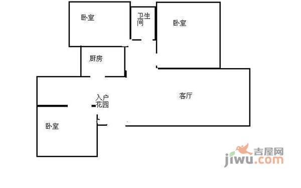 一城龙洲东区3室2厅1卫98㎡户型图