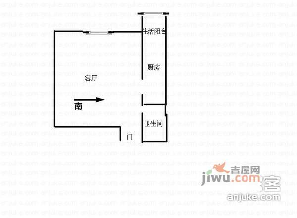 朵力尚美国际1室0厅1卫45㎡户型图