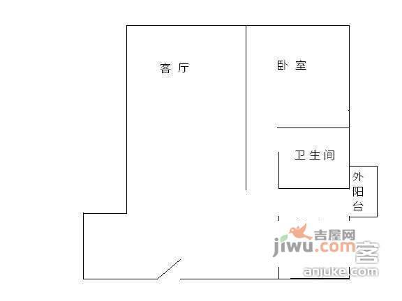 朵力尚美国际1室1厅1卫45㎡户型图