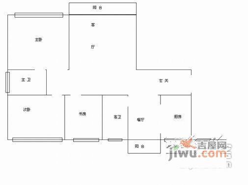 茶花小镇2室1厅1卫81㎡户型图