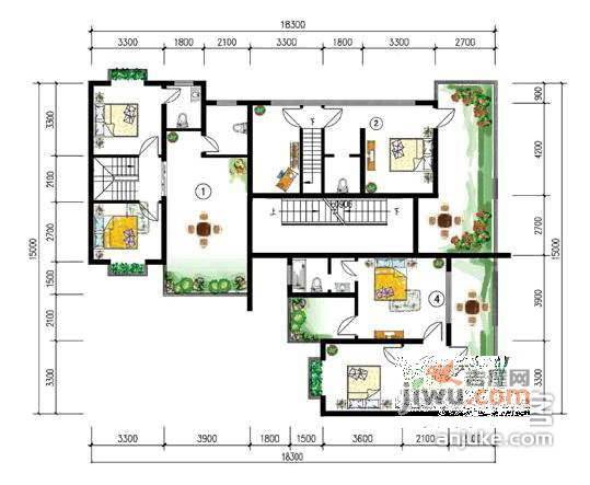 茶花小镇2室1厅1卫81㎡户型图