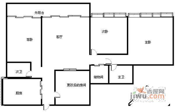 佳禾钰茂香港城4室2厅2卫167㎡户型图