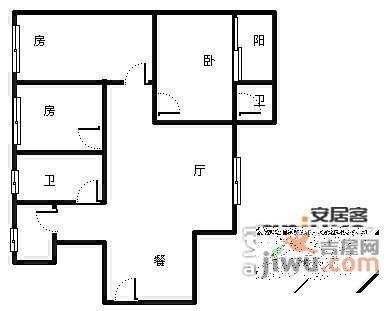 佳禾钰茂香港城3室2厅2卫126㎡户型图