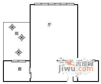 佳禾钰茂香港城1室0厅1卫46㎡户型图