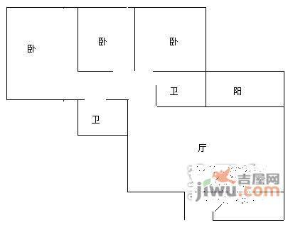 佳禾钰茂香港城3室2厅2卫126㎡户型图