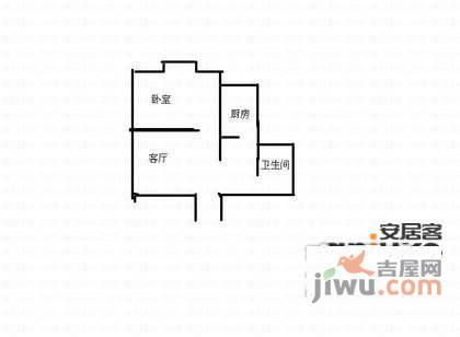 佳禾钰茂香港城1室1厅1卫48㎡户型图