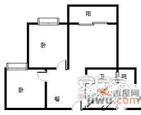 华宇秋水长天2室1厅1卫65㎡户型图