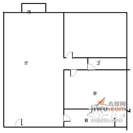 阳光100城市广场2室2厅1卫98㎡户型图