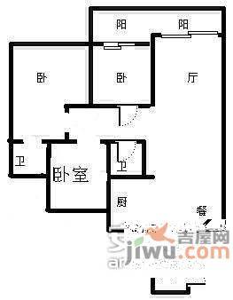 光华风和日丽3室2厅2卫124㎡户型图