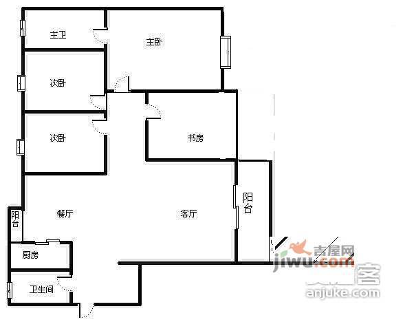 朵力名都3室2厅2卫120㎡户型图