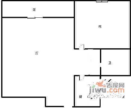 曦圆江南华都1室1厅1卫53㎡户型图