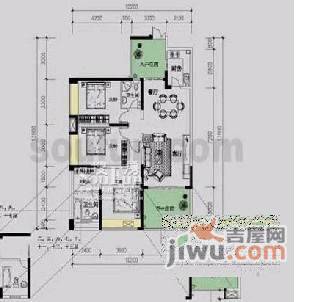 协信云栖谷2室2厅2卫91㎡户型图